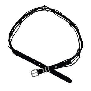 Rag and Bone Knotted Jet Blet Black Leather Woven Detail M/L